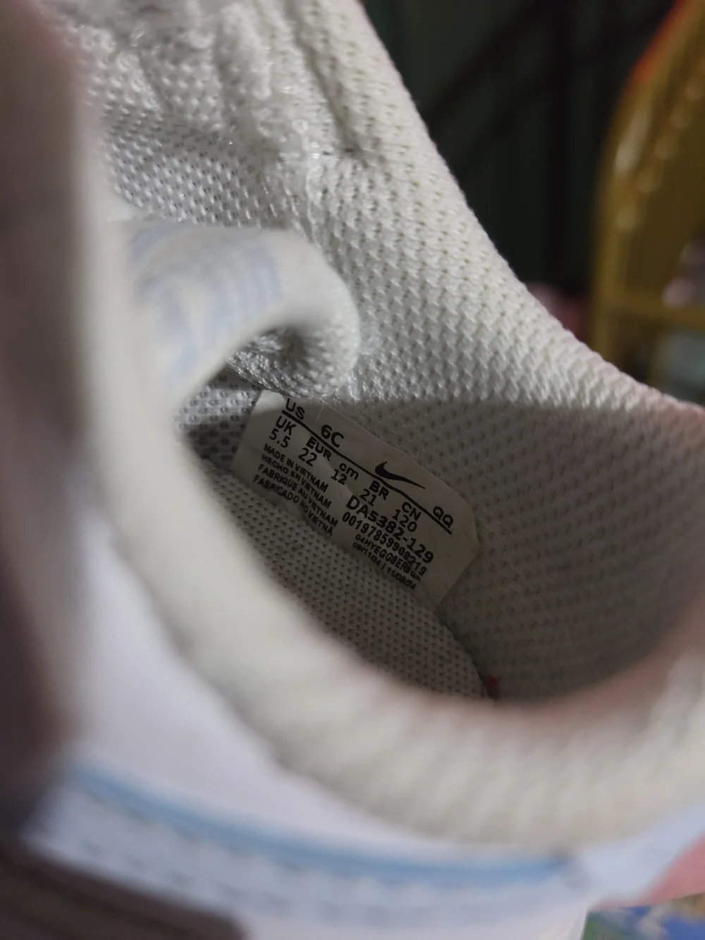 Nike Kids White Sneakers with Light Blue Swoosh Accent